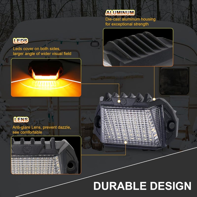 POVTOR RV Exterior LED Light, 39 LED Porch Lights With 1300LM White/1000LM Amber 12V Lights Replacement Kits for Trailers Campers - Image 5